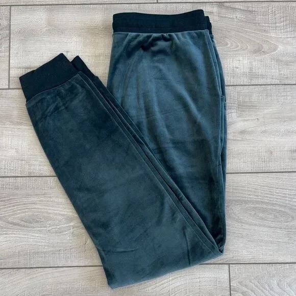 Alfani Intimates Women"s Velvet Drawstring Dark Teal Sweatpants, size Small - Picture 6 of 12